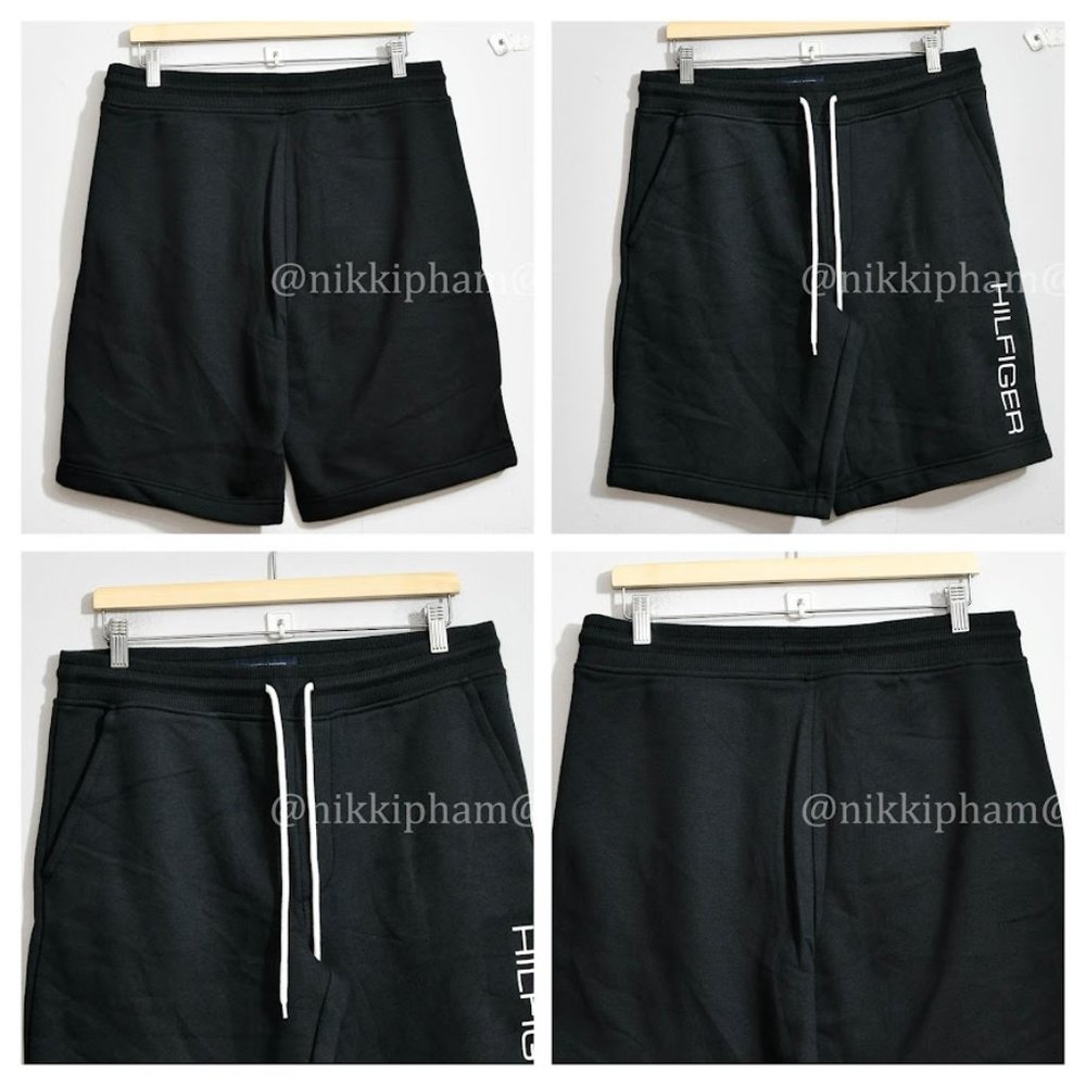Tommy Hilfiger Fleece Men Veritcal short Black color . - Picture 1 of 5